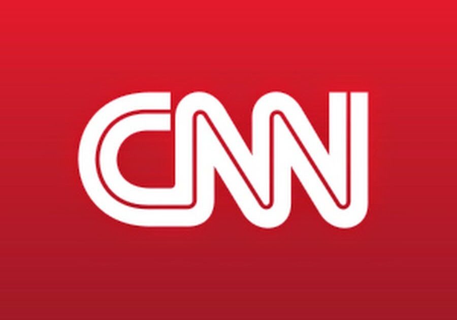 A cnn logo on a red background